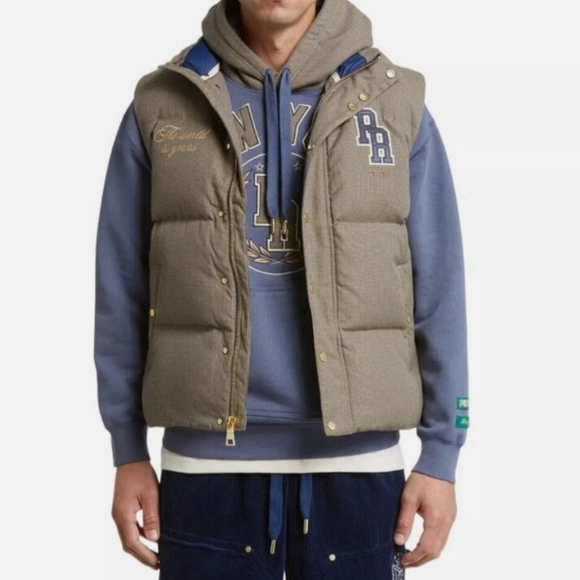 Puma X Rhuigi Rhude Full Zip Duck Down Puffer Vest Men's Persian Blue - Picture 2 of 5